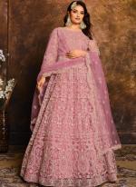 Net Pink Wedding Wear Embroidery Work Anarkali Suit